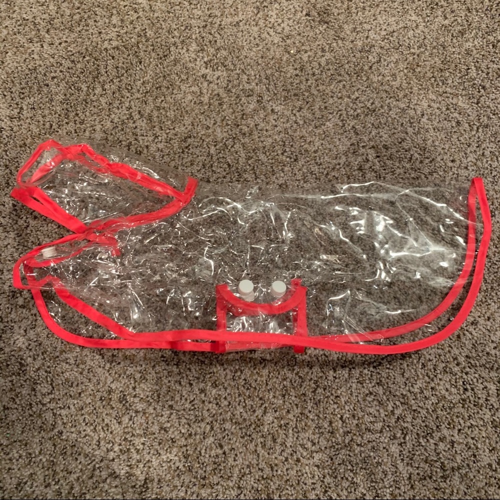 Clear & pink dog raincoat